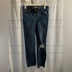 Levi wedgie straight dark wash jeans